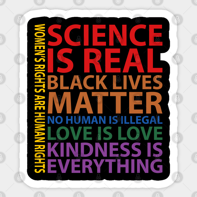 Black Lives Matter, Science is real, love is love, Black History Sticker by UrbanLifeApparel